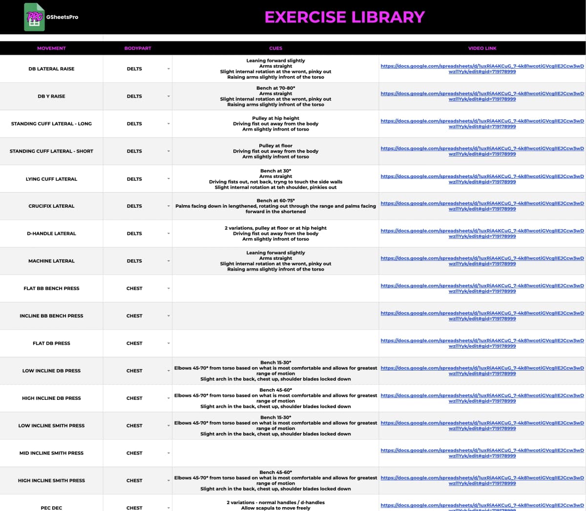 Exercise Library