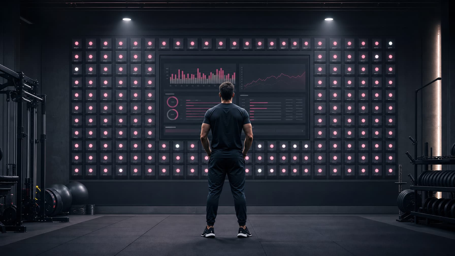 Solo coach managing a large grid of client status indicators