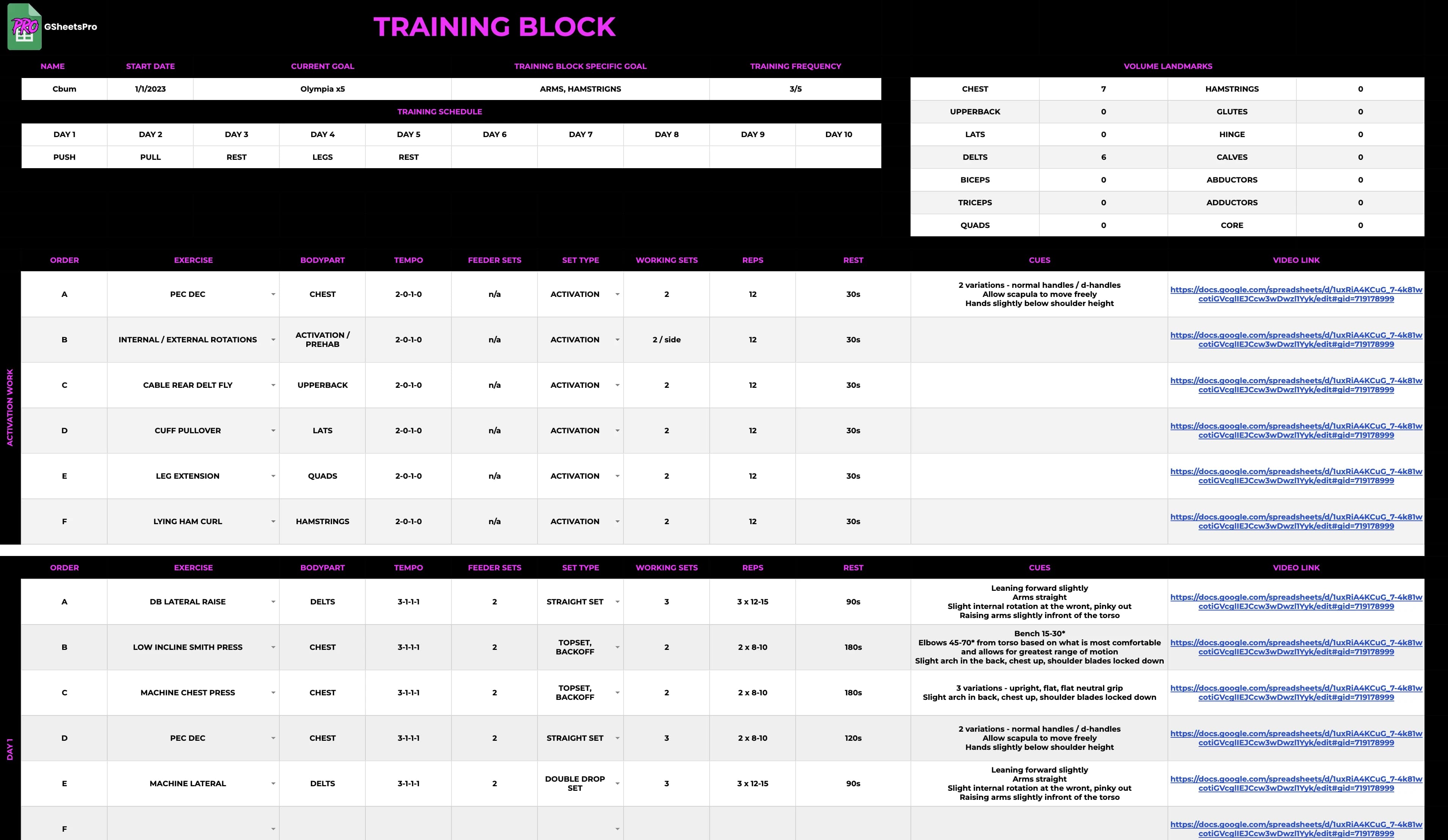 GSheetsPro training plan
